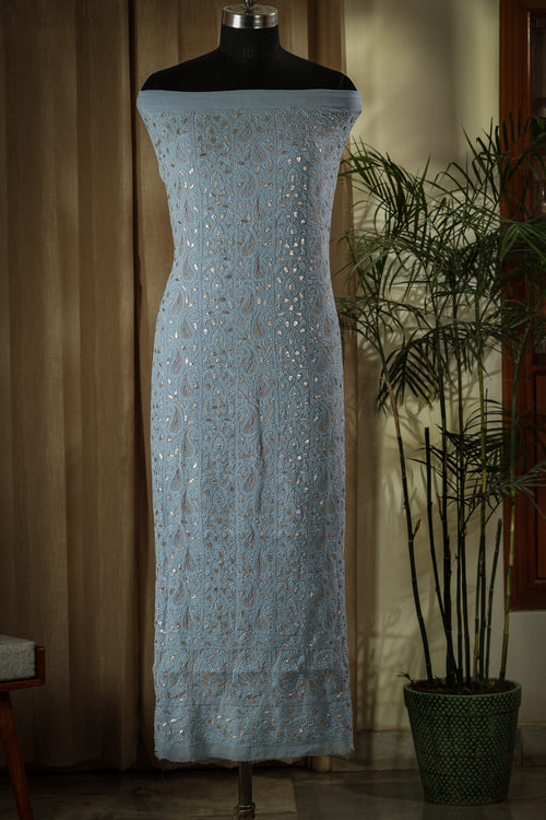 Urviya Unstiched Chikankari Georgette Suit With Gotta Patti Work