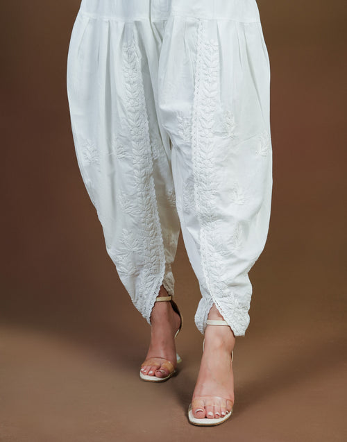 Urviya Chikankari Rayon Bottom - Dhoti Pants