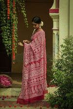 Urviya Chikankari Viscose Georgette Saree - Full Jaal Work Red