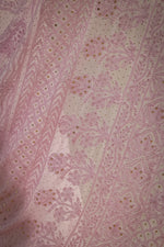 Urviya Chikankari Georgette Tone on Tone Saree with Mukaish Work Pink