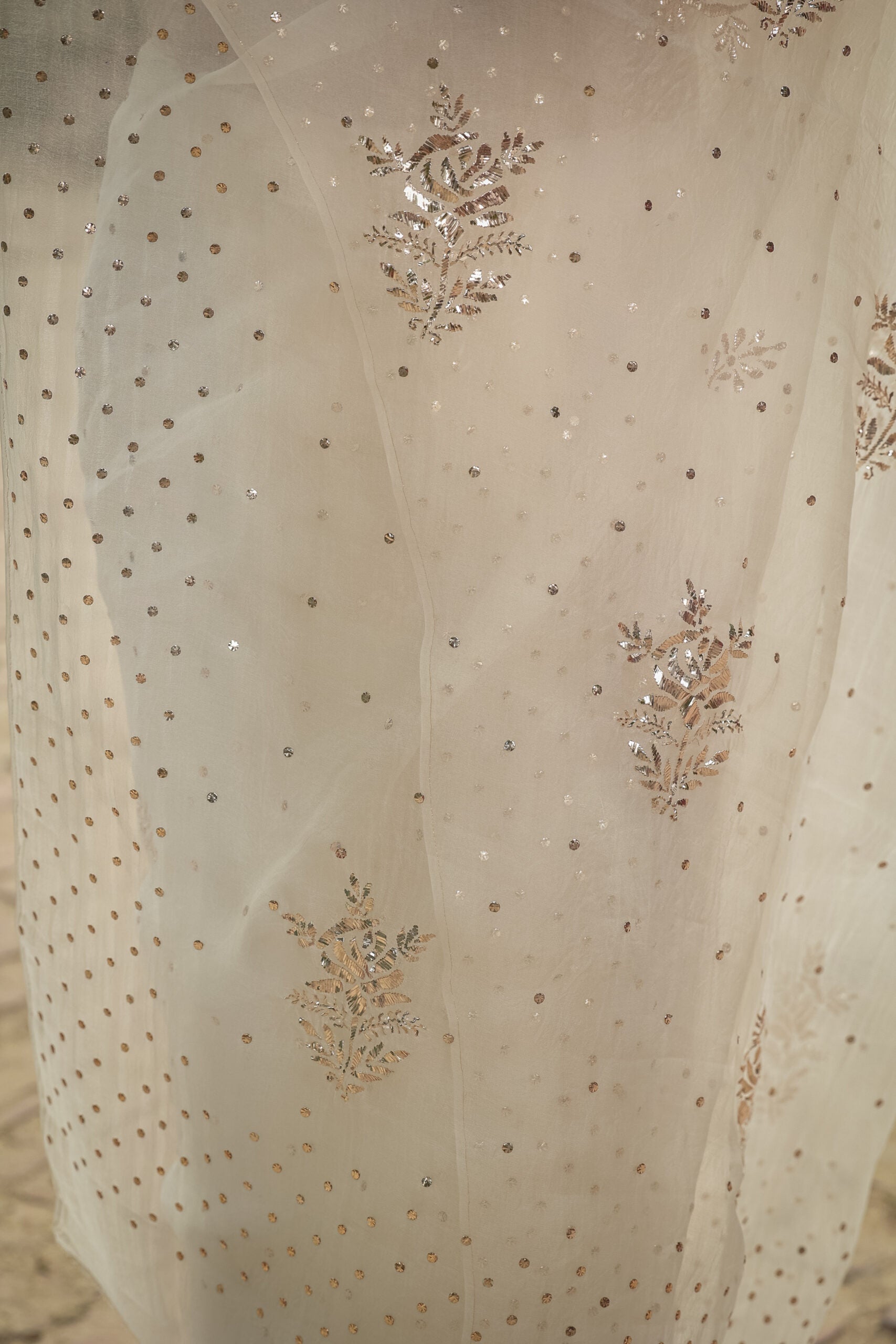 Urviya Chikankari Pure Organza Saree - Pitta Work