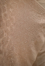 Urviya Chikankari Georgette Tone on Tone Saree With Cutdana and Pearl Work Bronze