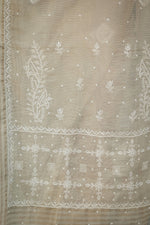 Urviya Chikankari Pure Tissue Saree - Pearl And Cutdana Work