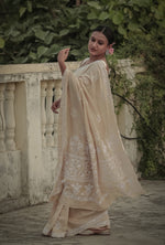 Urviya Chikankari Moonga Silk Saree - Border Palla