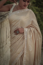 Urviya Chikankari Moonga Silk Saree - Border Palla