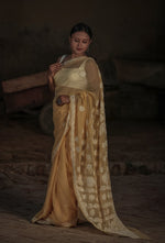 Urviya Chikankari Viscose Georgette Saree with Palla Booti Yellow