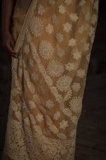 Urviya Chikankari Viscose Georgette Saree with Palla Booti Yellow