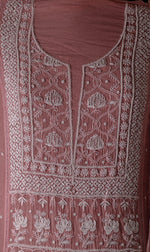 Urviya Unstiched Chikankari Mul Chanderi Suit Piece With Cutdana and Pearl Work