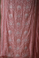 Urviya Unstiched Chikankari Mul Chanderi Suit Piece With Cutdana and Pearl Work