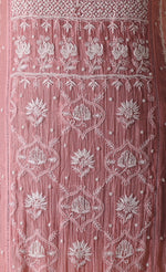 Urviya Unstiched Chikankari Mul Chanderi Suit Piece With Cutdana and Pearl Work