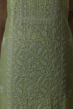 Urviya Unstiched Chikankari Mul Chanderi Suit With Mukaish Work