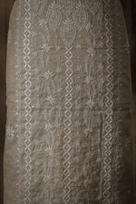 Urviya Chikankari Unstiched Semi Tissue Suit - Cutdana & Moti Work - Pattern 1