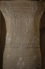 Urviya Chikankari Unstiched Semi Tissue Suit - Cutdana & Moti Work - Pattern 2