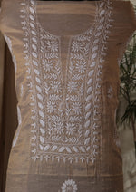 Urviya Chikankari Unstiched Semi Tissue Suit - Cutdana & Moti Work - Pattern 3