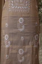 Urviya Chikankari Unstiched Semi Tissue Suit - Cutdana & Moti Work - Pattern 3