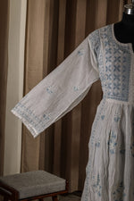 Urviya Semi Stiched Chikankari Suit Mul Chanderi - Gown