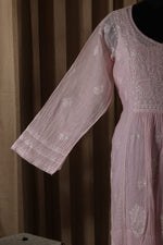 Urviya Semi Stiched Chikankari Mul Chanderi Angrakha Suit Piece