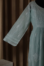 Urviya Semi Stiched Chikankari Mul Chanderi Angrakha Suit Piece