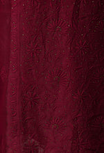 Urviya Unstiched Chikankari Chanderi Suit With Mukaish Work