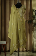 Urviya Semi Stiched Chikankari Maheshwari Cotton Suit - Mukaish Work