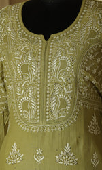 Urviya Semi Stiched Chikankari Maheshwari Cotton Suit - Mukaish Work