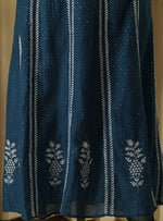 Urviya Semi Stiched Chikankari Mul Chanderi Anarkali with Mukaish Work