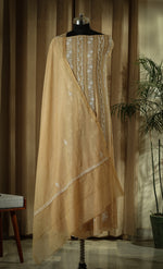 Urviya Unstiched Chikankari Mul Chanderi Anarkali with Cutdana and Pearl Work