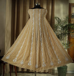 Urviya Unstiched Chikankari Mul Chanderi Anarkali with Cutdana and Pearl Work