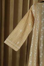 Urviya Unstiched Chikankari Mul Chanderi Anarkali with Cutdana and Pearl Work