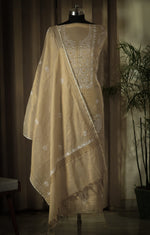 Urviya Unstiched Chikankari Semi Tissue Suit Piece - Pattern 1