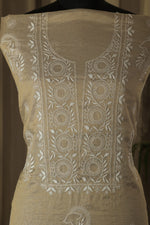 Urviya Unstiched Chikankari Semi Tissue Suit Piece - Pattern 1