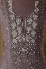 Urviya Unstiched Chikankari Suit Mul Chanderi - Cutdana and Pearl Work