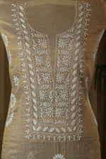 Urviya Unstiched Chikankari Semi Tissue Suit Piece - Pattern 2