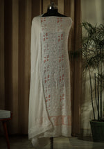 Urviya Unstiched Chikankari Georgette Suit Piece With Colourful Cutdana and Pearl Work
