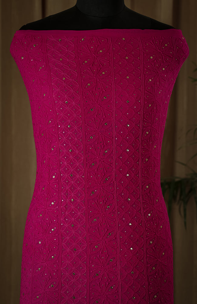 Urviya Unstiched Chikankari Georgette Suit Piece with Mukaish