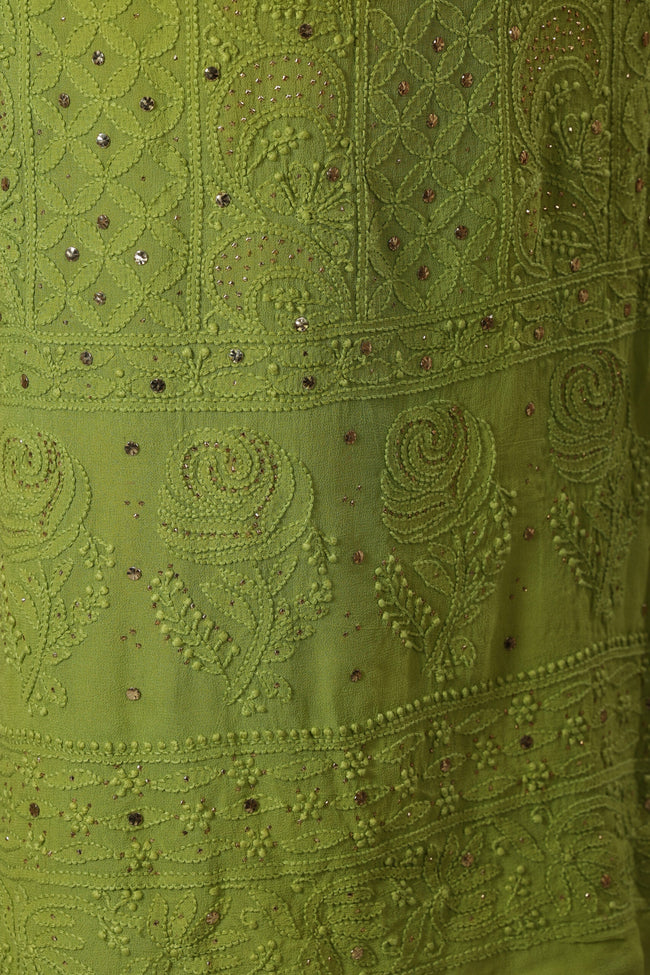 Urviya Unstiched Chikankari Georgette Suit Piece with Mukaish