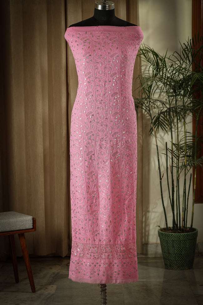 Urviya Unstiched Chikankari Georgette Suit With Gotta Patti Work