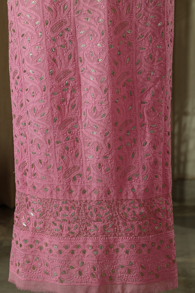Urviya Unstiched Chikankari Georgette Suit With Gotta Patti Work