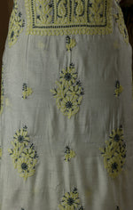 Urviya Unstiched Chikankari Chanderi Suit with Coloured Thread