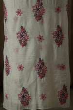 Urviya Unstiched Chikankari Chanderi Suit with Coloured Thread