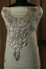Urviya Unstiched Chikankari Pure Organza Suit With Pitta Work
