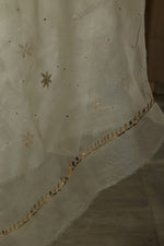 Urviya Unstiched Chikankari Pure Organza Suit With Pitta Work