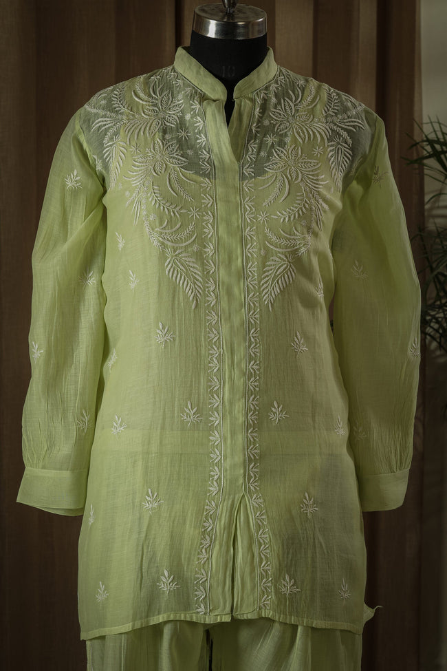 Urviya Semi Stiched Chikankari Cotton Co-ord Set