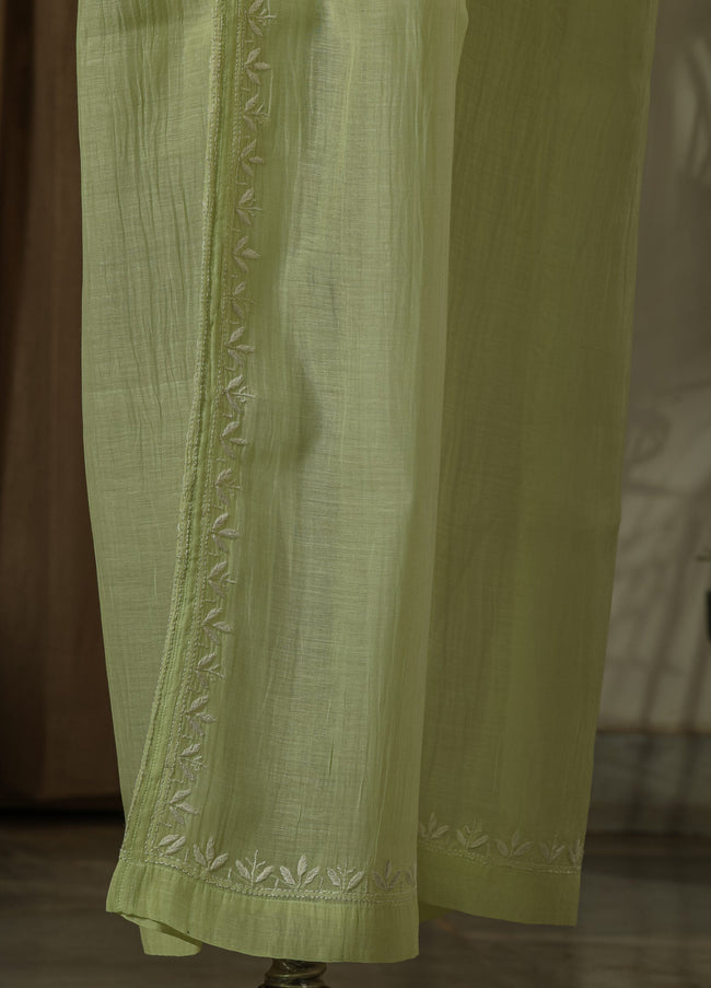 Urviya Semi Stiched Chikankari Cotton Co-ord Set