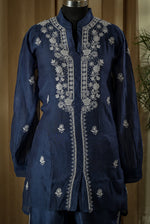 Urviya Semi Stiched Chikankari Mul Chanderi Co-ord Set with Cutdana and Pearl Work