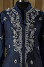Urviya Semi Stiched Chikankari Mul Chanderi Co-ord Set with Cutdana and Pearl Work