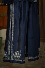 Urviya Semi Stiched Chikankari Chanderi Co-ord Set with Mukaish and Pitta Work