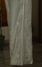 Urviya Semi Stiched Chikankari Chanderi Co-ord Set with Mukaish and Pitta Work