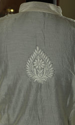 Urviya Semi Stiched Chikankari Chanderi Co-ord Set with Mukaish and Pitta Work