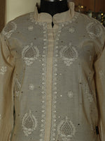 Urviya Semi Stiched Chikankari Pure Tissue Co-ord Set with Mukaish Work - Pattern 2
